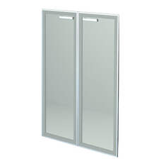 Комплект стеклянных дверей в алюминевой раме НТ-601.2 Аргентум